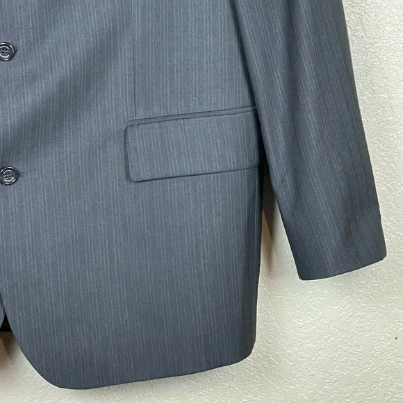 Banana Republic Suit Jacket Men's Sz 46R Three-Button Notch Lapel Pinstripe Gray - Picture 6 of 9